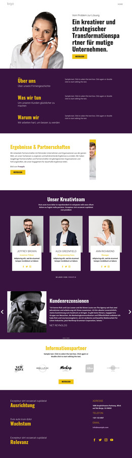 Kreative Strategie Im Geschäft – Vorlage Für Website-Builder