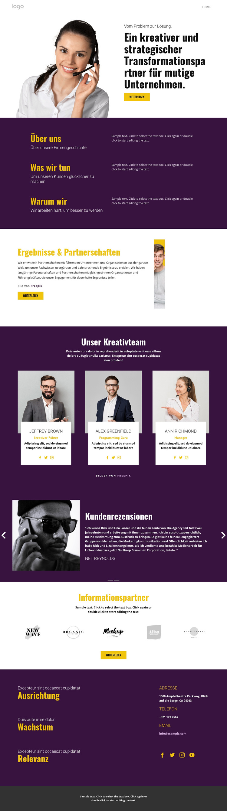 Kreative Strategie im Geschäft WordPress-Theme