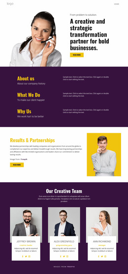 Creative Strategy In Business - Webdesign Mockup
