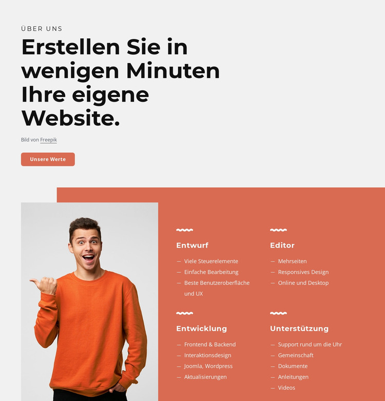 Erstellen Sie Ihre eigene Website in wenigen Minuten HTML-Vorlage