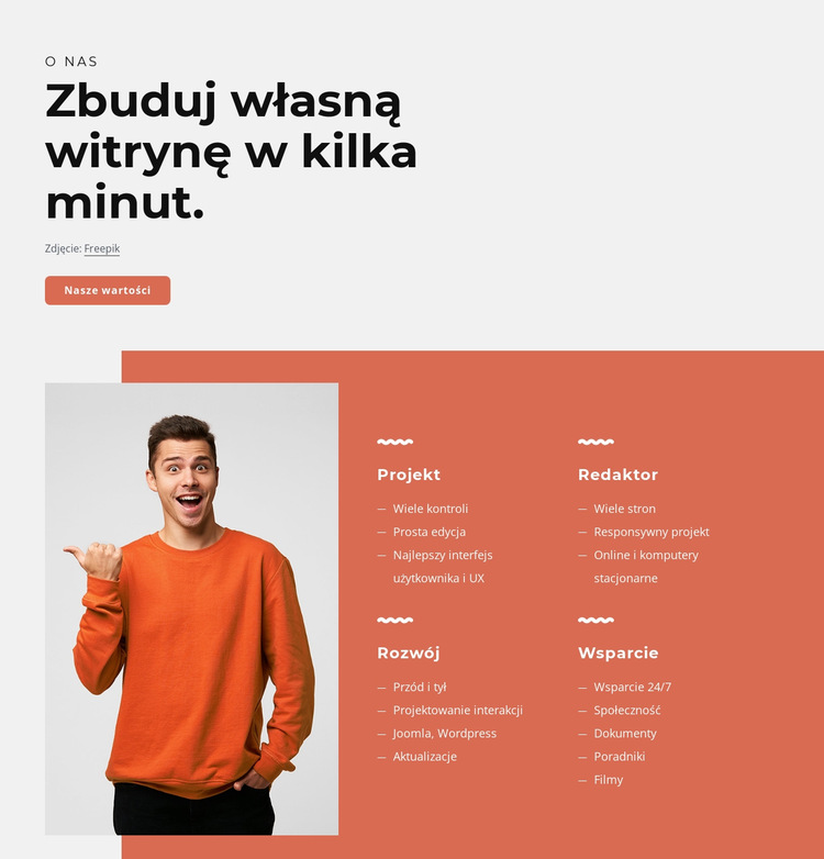 Zbuduj własną witrynę w kilka minut Szablon witryny sieci Web