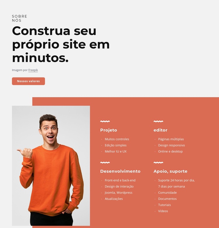 Construa seu próprio site em minutos Modelos de construtor de sites