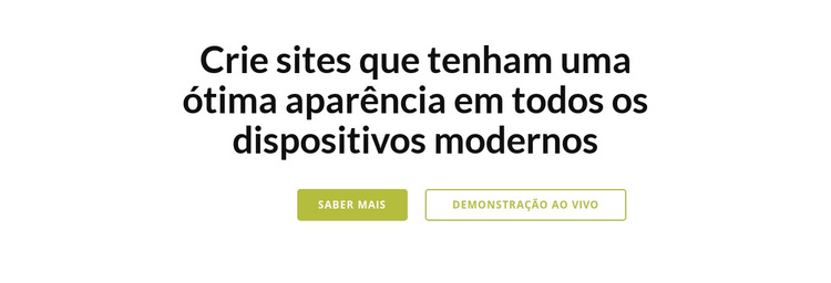 Título com dois botões Modelo de site