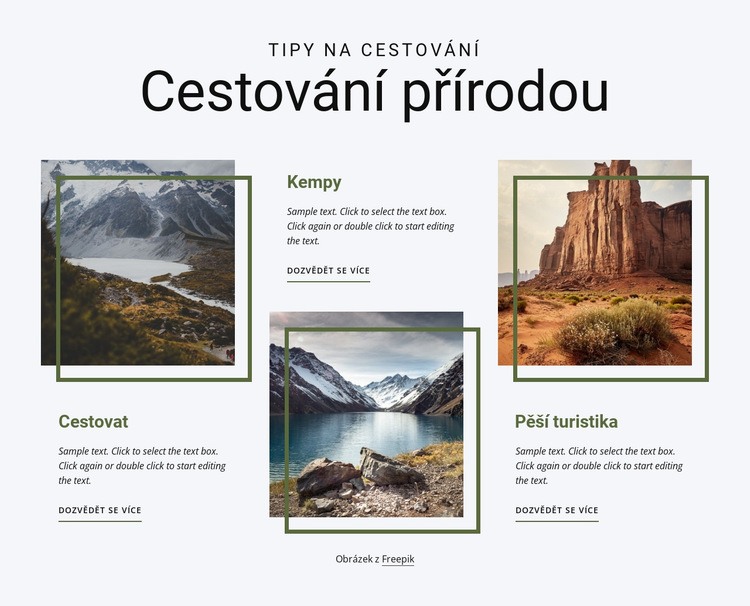 Cestovní společnost zaměřená na přírodu Šablona CSS