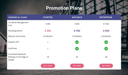 Our Promotion Plan - Free Landing Page, Template HTML5