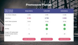 Promosyon Planımız Bir Sayfa Şablonu