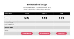 Picing-Tabelle Premium-CSS-Vorlage