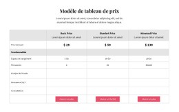 Plans Tarifaires - Maquette De Site Web PSD