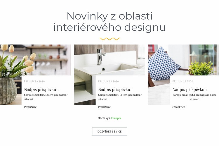 Novinky designového studia Šablona webové stránky