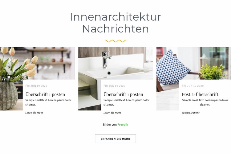 Innenarchitektur Nachrichten HTML5-Vorlage