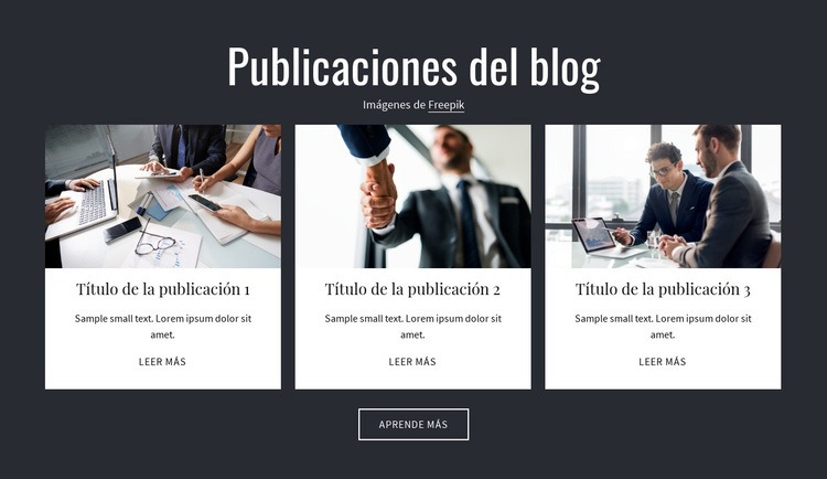 Publicaciones del blog Plantillas de creación de sitios web