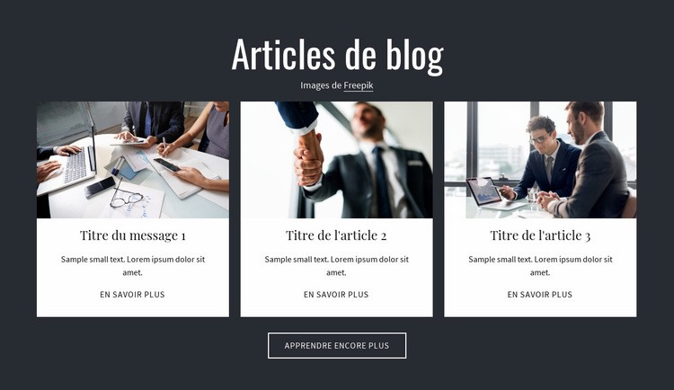 Articles de blog Modèle