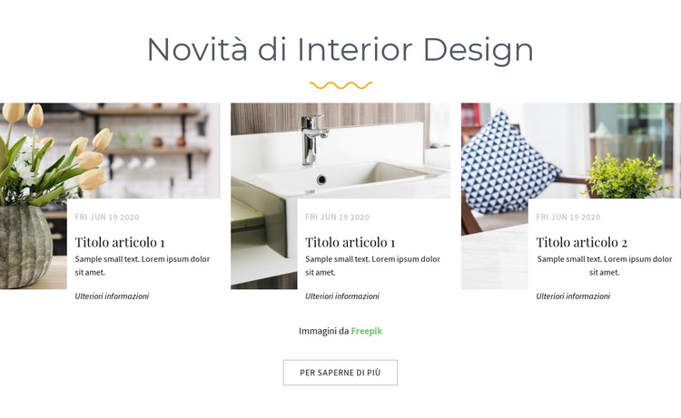 Novità di Interior Design Modello di sito Web