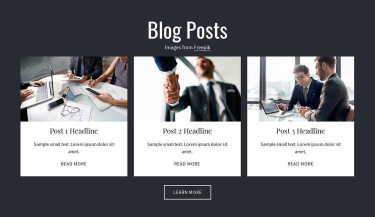 Blog Posts One Page Template