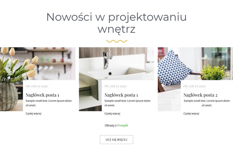 Nowości w projektowaniu wnętrz Kreator witryn internetowych HTML