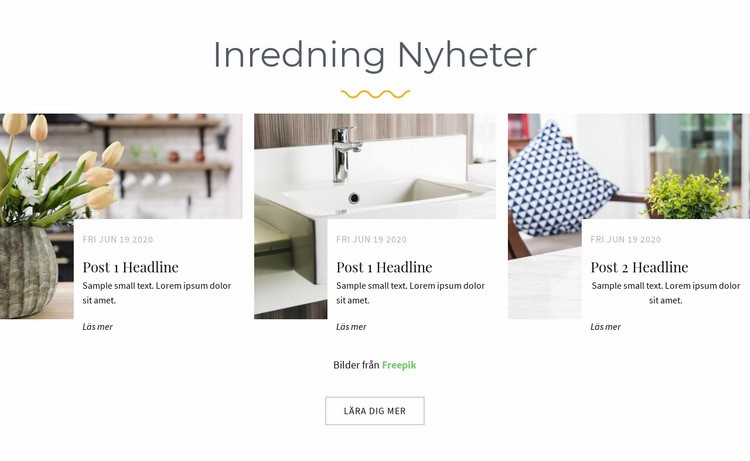 Designstudion nyheter CSS -mall