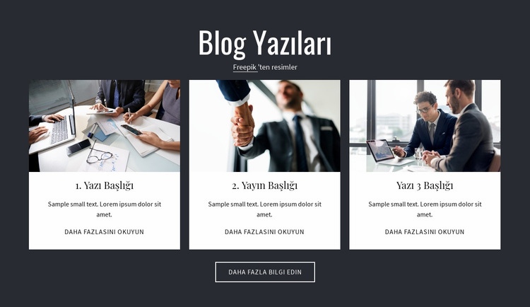 Blog Yazıları Açılış sayfası