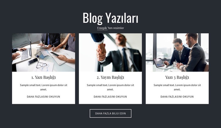 Blog Yazıları Web sitesi tasarımı