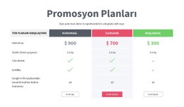 Promosyon Planları Şablonlar Html5 Duyarlı Ücretsiz