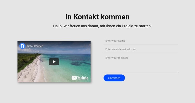 Kontaktieren Sie uns und Video CSS-Vorlage