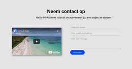 Neem Contact Op En Video - HTML-Websitesjabloon