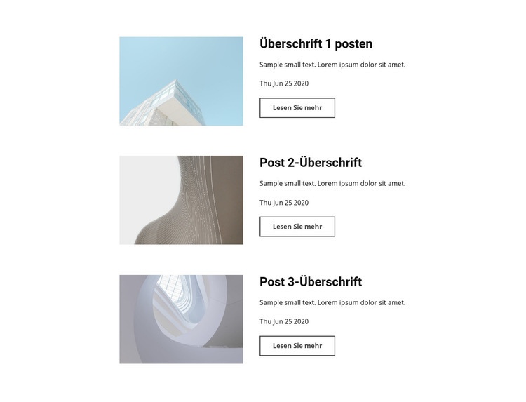 Architektur Design Nachrichten Website Builder-Vorlagen