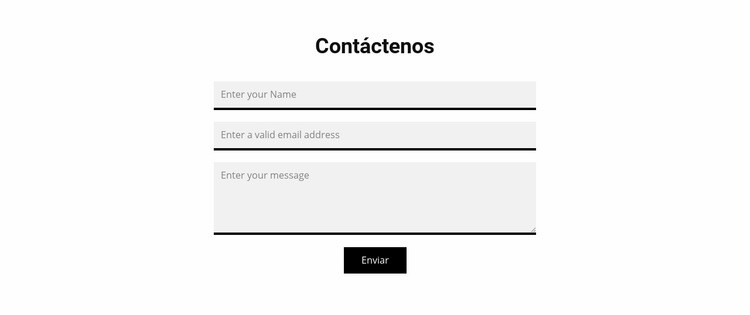 Formulario de contacto gris Diseño de páginas web