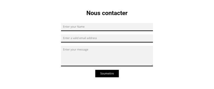 Formulaire de contact gris Maquette de site Web