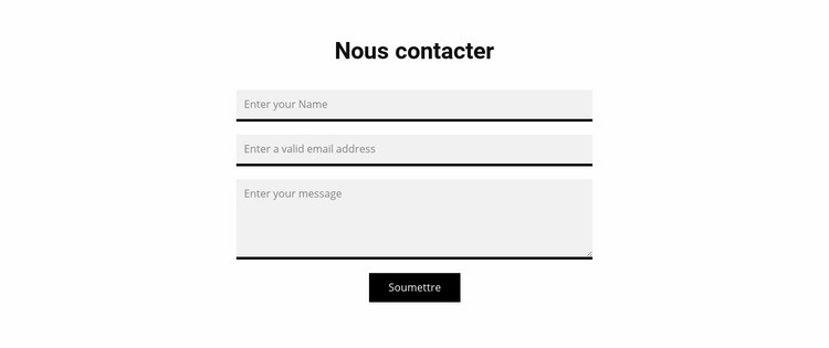 Formulaire de contact gris Page de destination