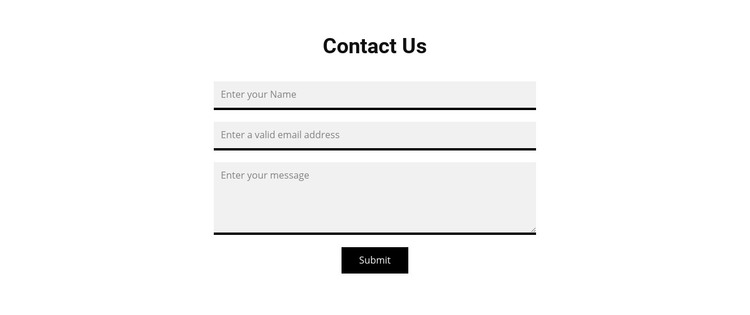 Grey contact form Homepage Design