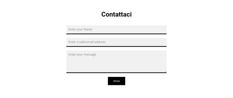 Modulo di contatto grigio Pagina di destinazione