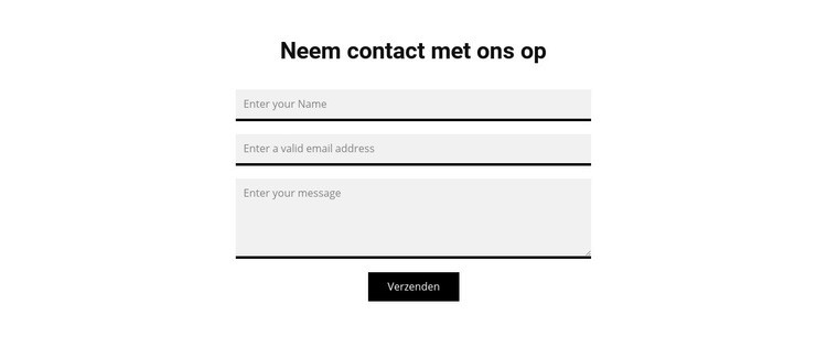 Grijs contactformulier Website mockup