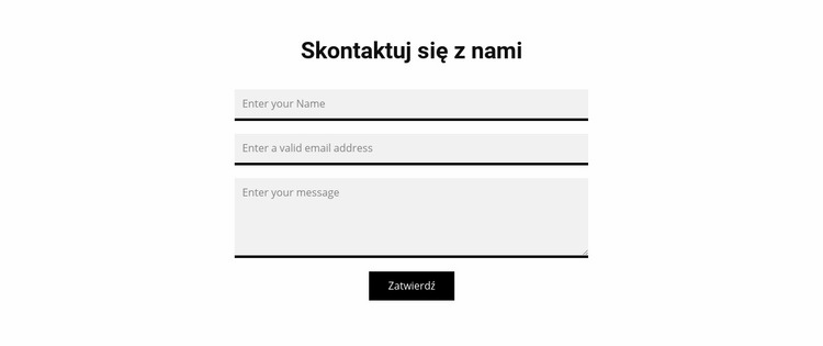 Szary formularz kontaktowy Szablony do tworzenia witryn internetowych