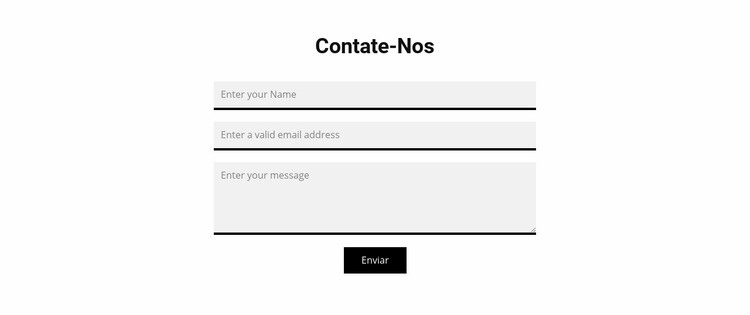 Formulário de contato cinza Modelo de uma página