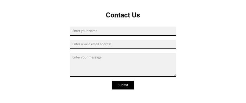 Grey contact form Web Page Design