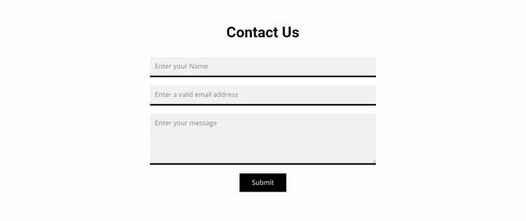 Grey contact form Landing Page