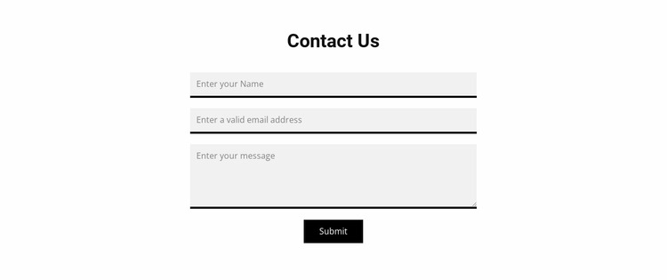 Grey contact form WordPress Website Builder