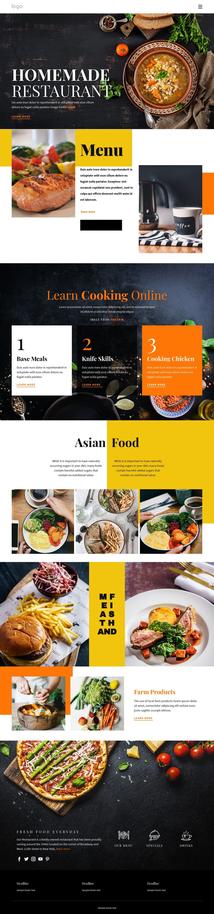 Better than home food CSS Template