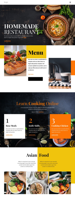 Multipurpose One Page Template For Better Than Home Food