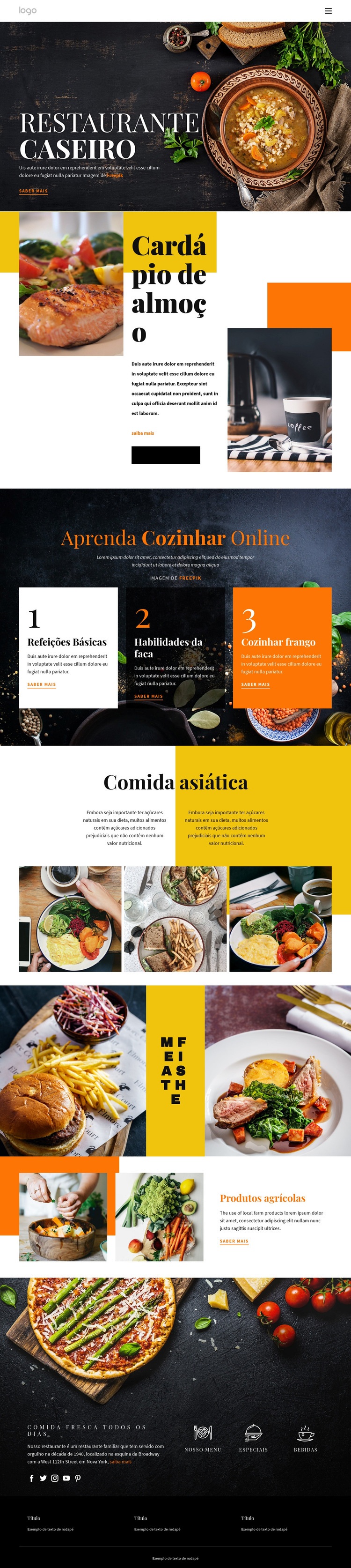 Melhor do que comida caseira Construtor de sites HTML