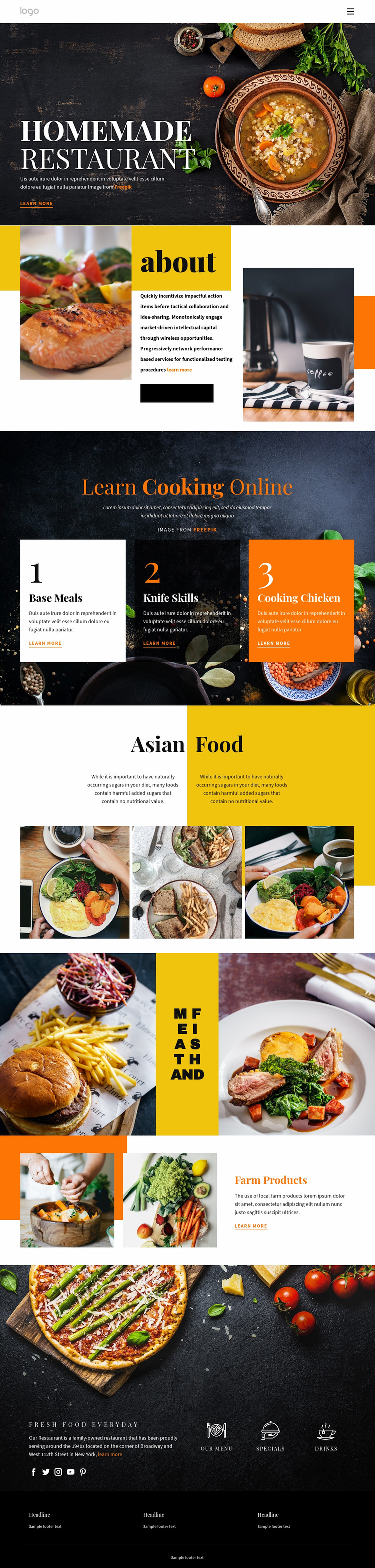 Better than home food Squarespace Template Alternative