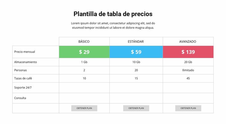 Ahorre dinero en nuestros planes Maqueta de sitio web