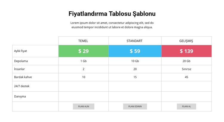 Planlarımızdan tasarruf edin HTML5 Şablonu