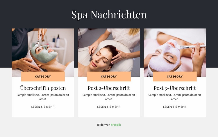 Spa Nachrichten Website Builder-Vorlagen