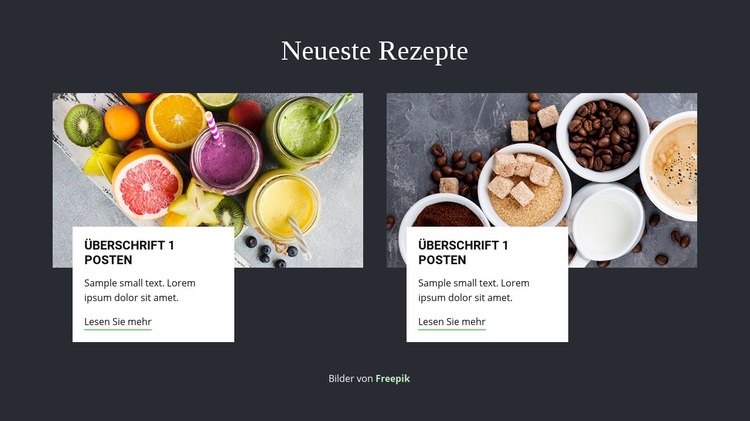 Neueste Rezepte Website design