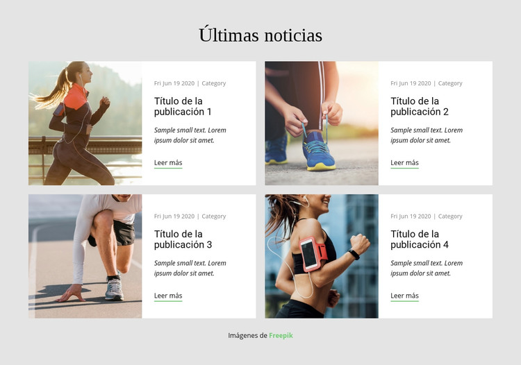 Últimas noticias Plantilla HTML