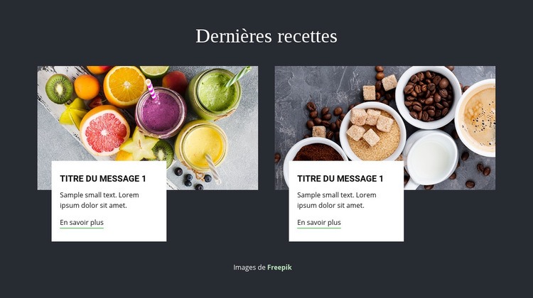 Dernières recettes Modèles de constructeur de sites Web