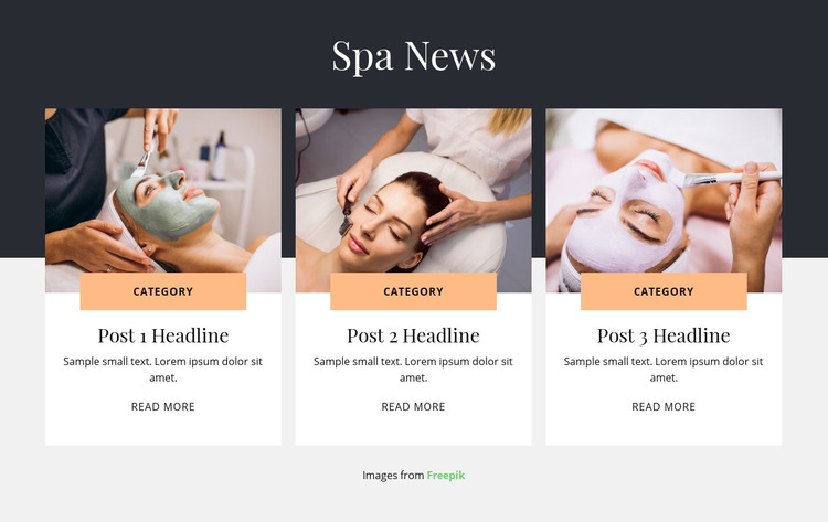 Spa News Homepage Design