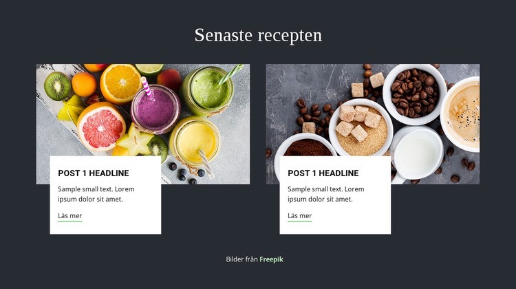 Senaste recepten WordPress -tema