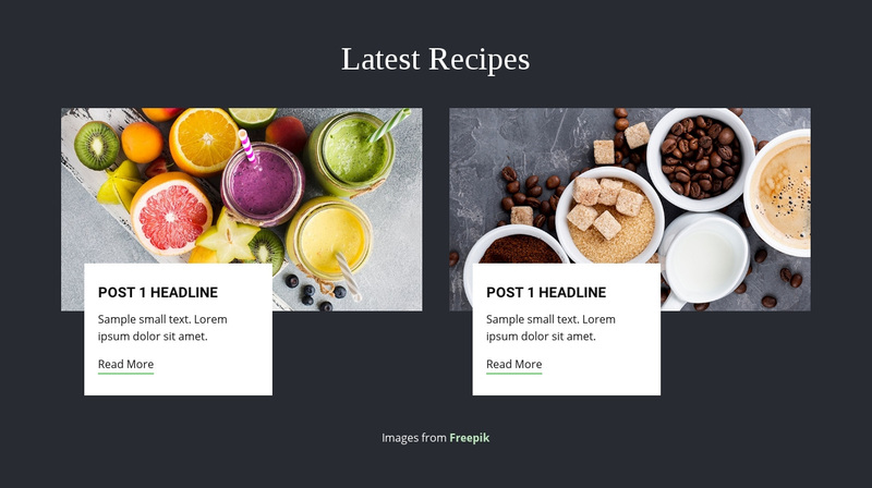 Latest Recipes Web Page Design